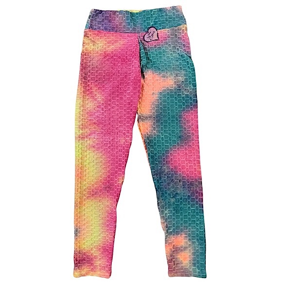 Zrucci size large pastel tie dye honeycomb tiktok booty lift leggings NWT - Picture 7 of 16